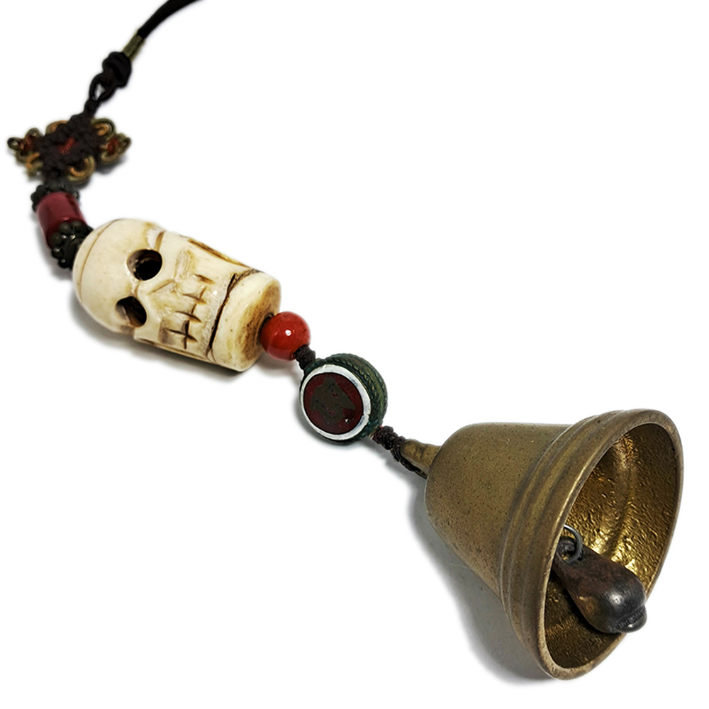 骷顱(骨雕)&降魔銅鈴掛飾【十方】126763