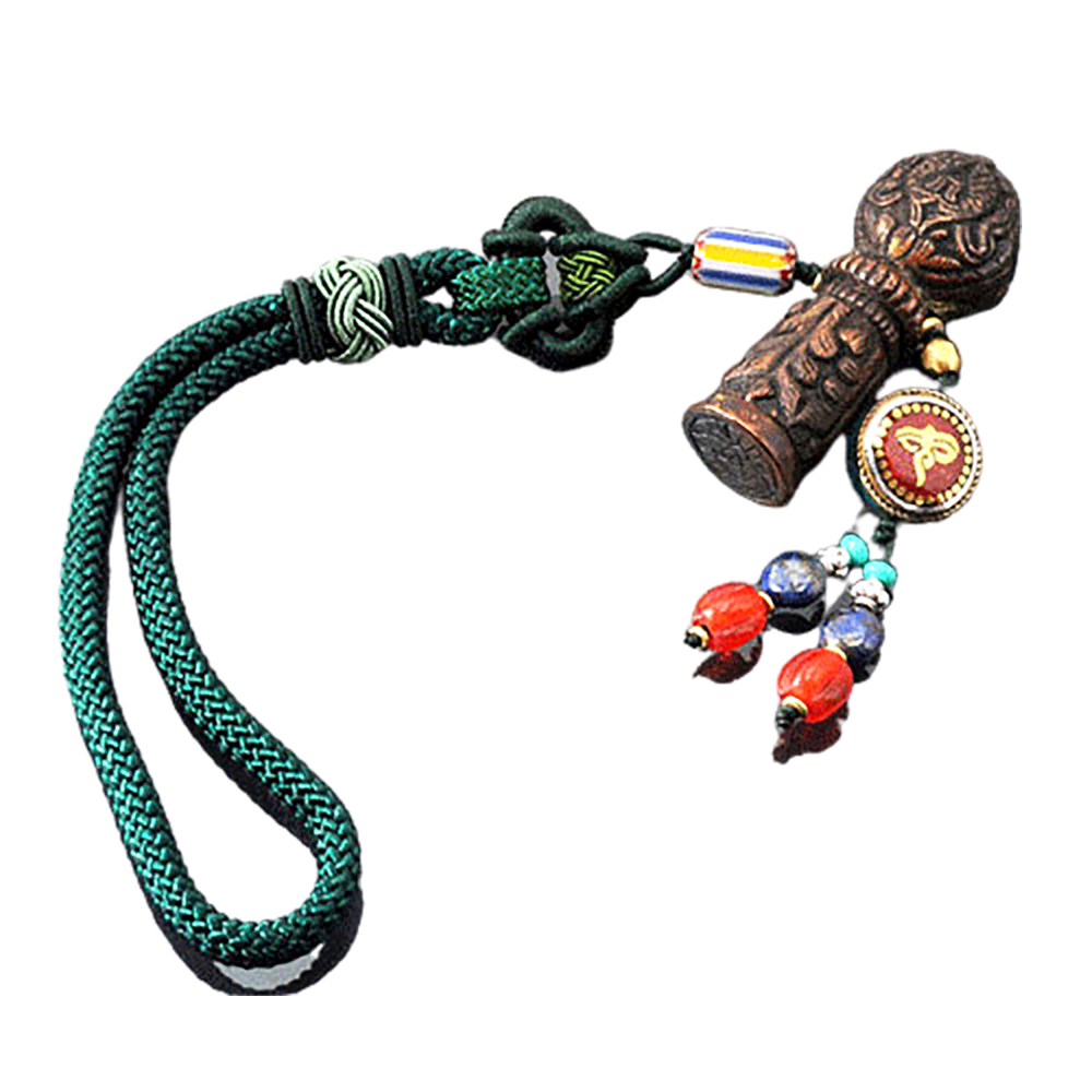 藏密銅印&綠松青金石銅珠開運掛飾【十方】127095