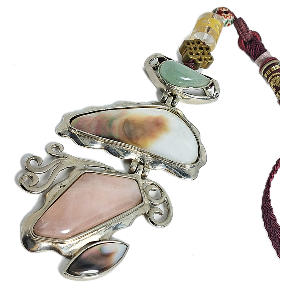 六字箴言&吉祥結&粉晶吊飾【十方】128490