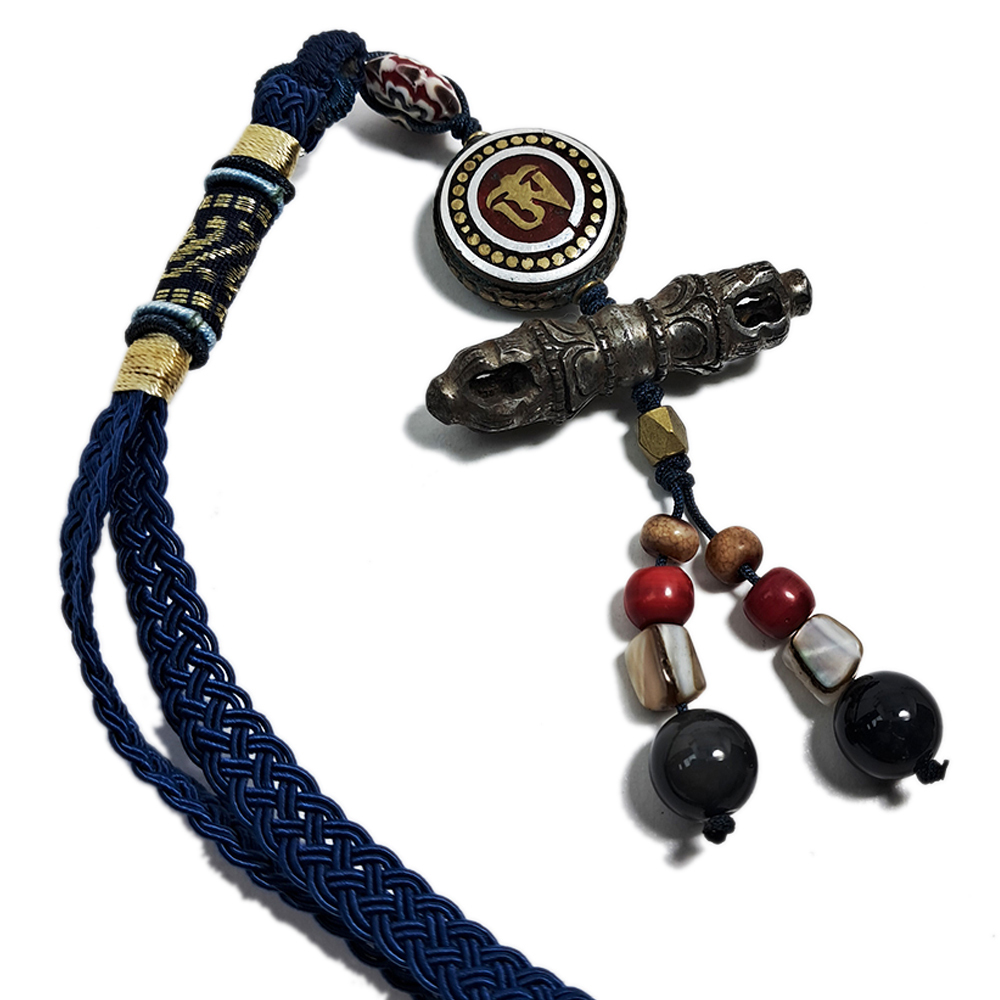 金剛杵{鐵}&琉璃珠掛飾【十方】128256