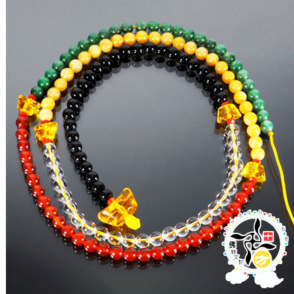 五行相生{元寶}五路招財珠廉(1串)100公分【十方】129471