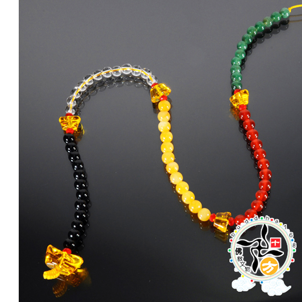 五行相生{元寶}五路招財珠廉(1串)54公分【十方】129470