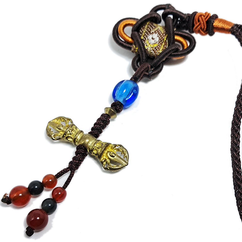 藏密三叉杵{銅鎏金}掛飾【十方】130231