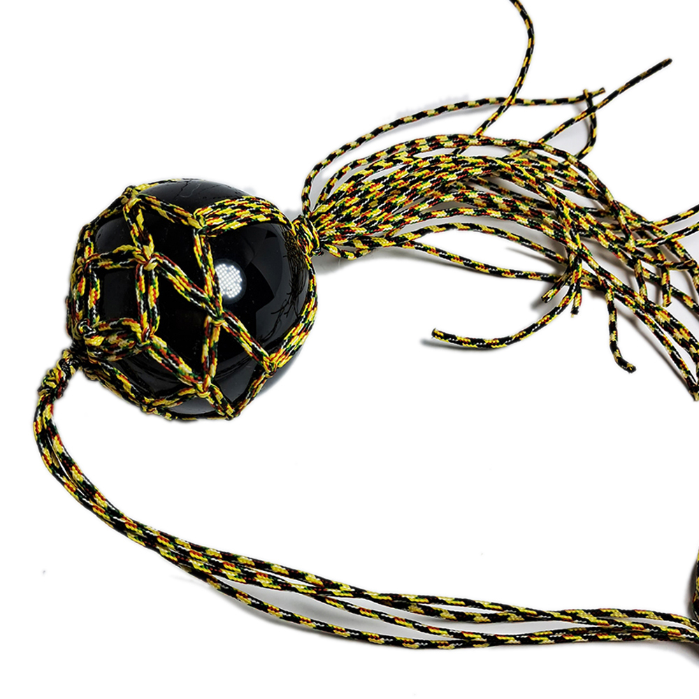 黑碧璽圓球&五色線吊飾【十方】130294