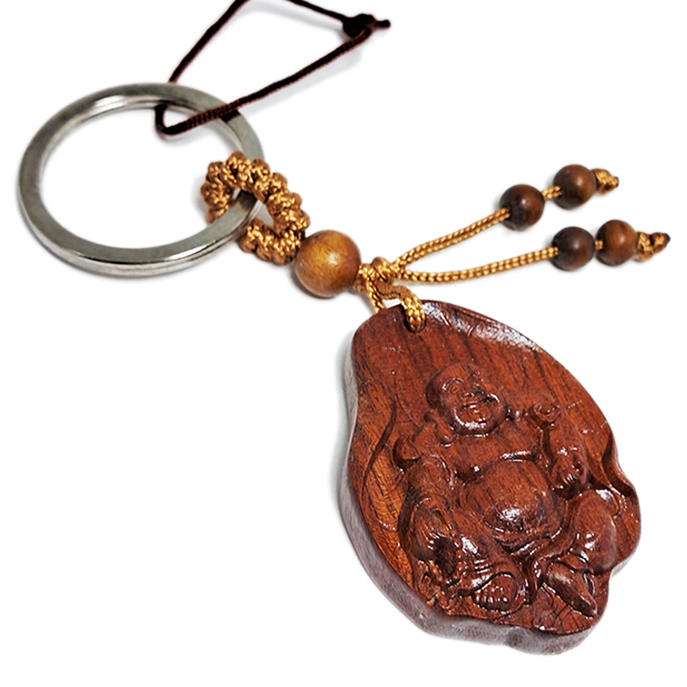 彌勒佛花梨木鑰匙圈【十方】131273