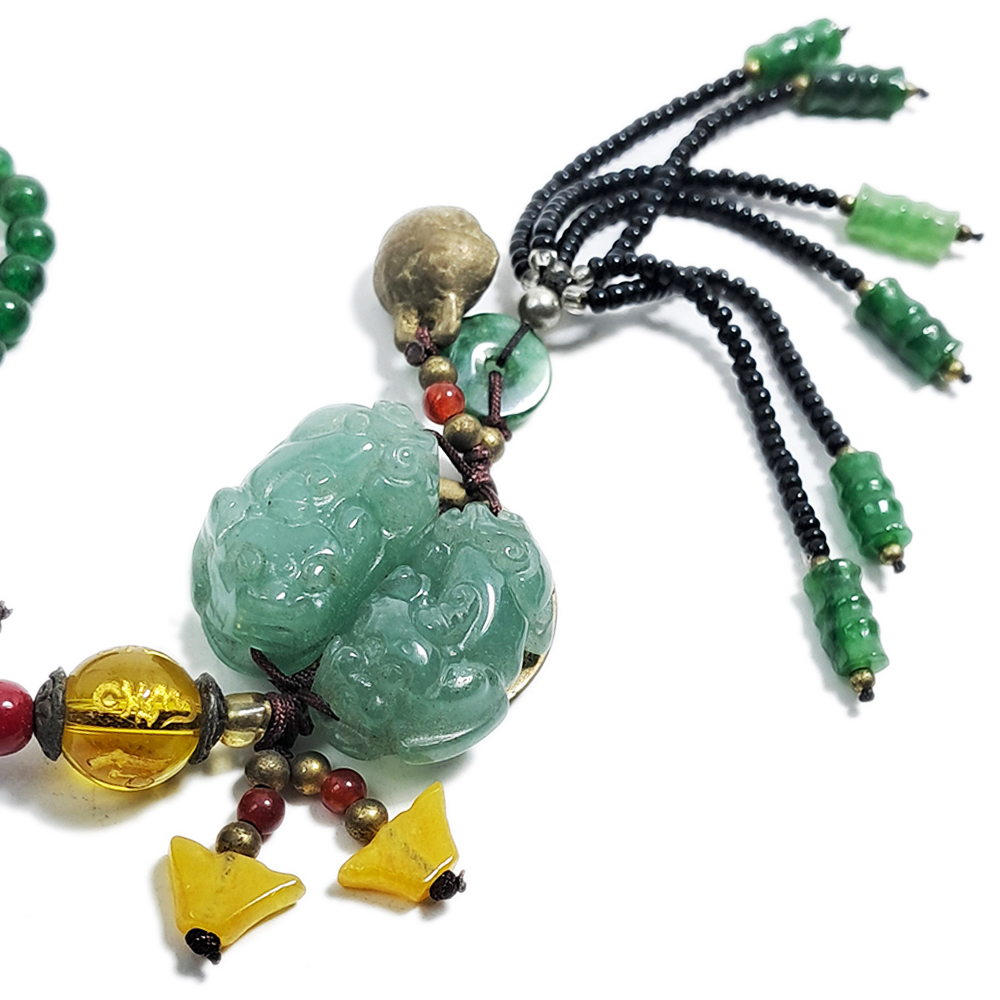 貔貅(玉)招財(古錢)東菱玉掛飾【十方】129765