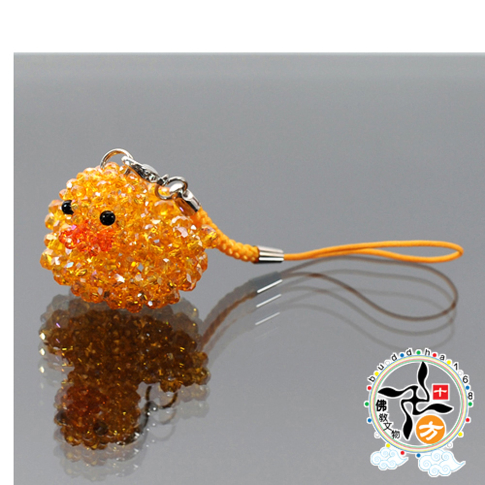 黃色小鴨 6*4公分 水晶鎖圈【十方】154576