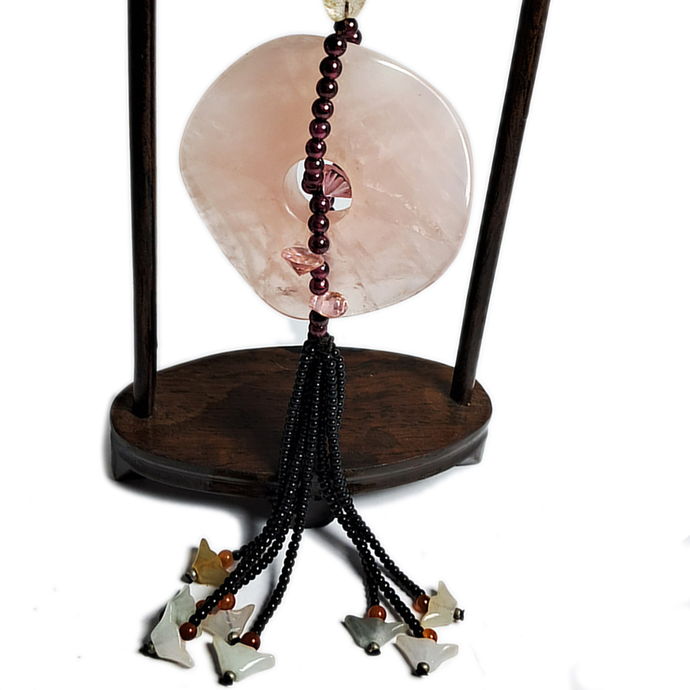 星光粉晶{圓滿懷愛}&玉吊飾【十方】133941