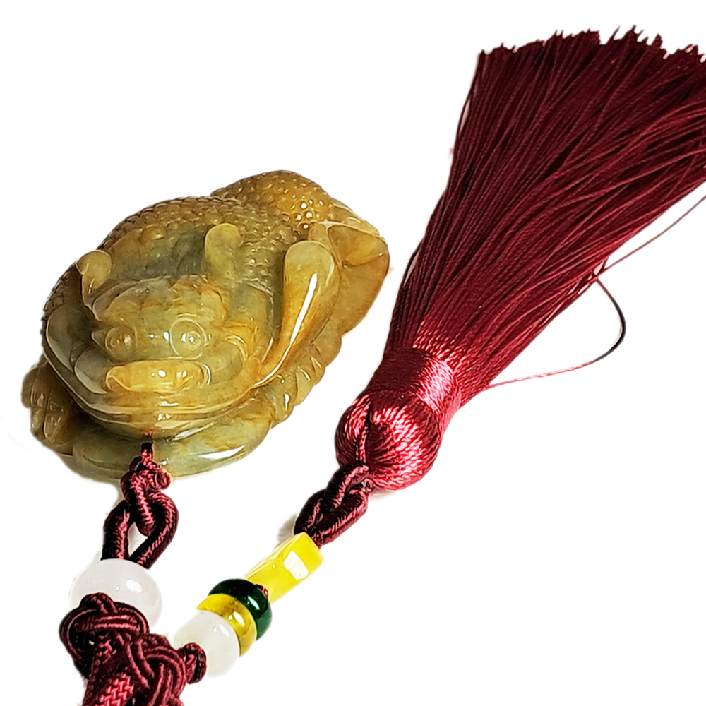 蟾蜍蜜糖黃玉珮吉祥掛飾【十方】134007