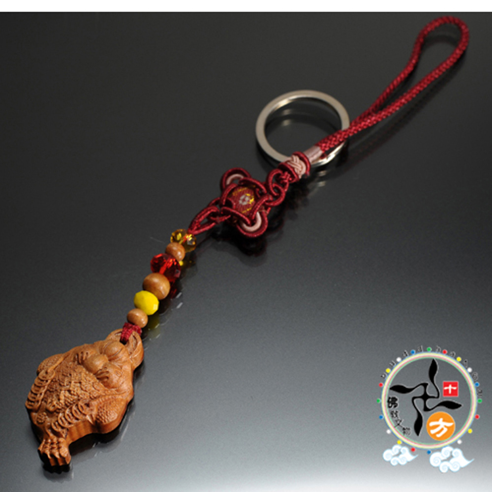  咬錢蟾蜍(桃木)吊飾【十方】133827