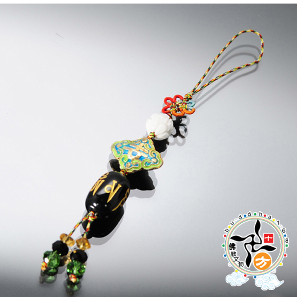 轉經輪{黑玉髓}&琺瑯花掛飾【十方】134155