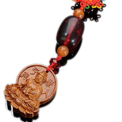  平安觀音菩薩{桃木}法寶掛飾【十方】135058