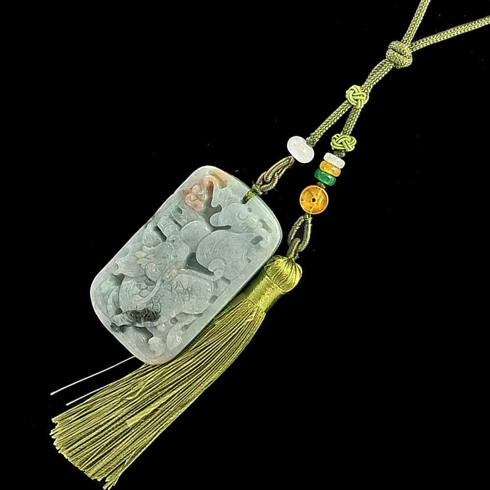 麒麟{緬甸玉}雙面巧雕玉珮吉祥掛飾【十方】135492