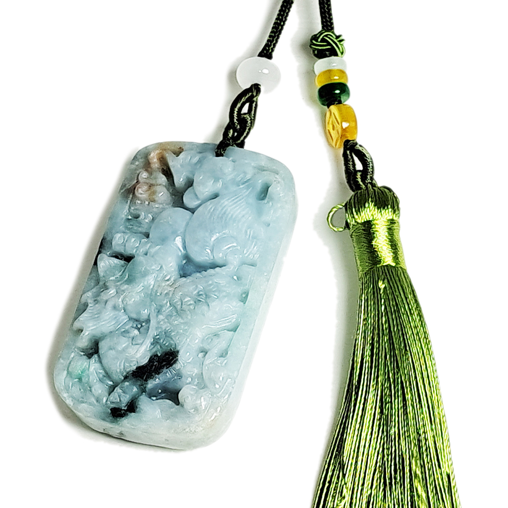 麒麟{緬甸玉}雙面巧雕玉珮吉祥掛飾【十方】135492