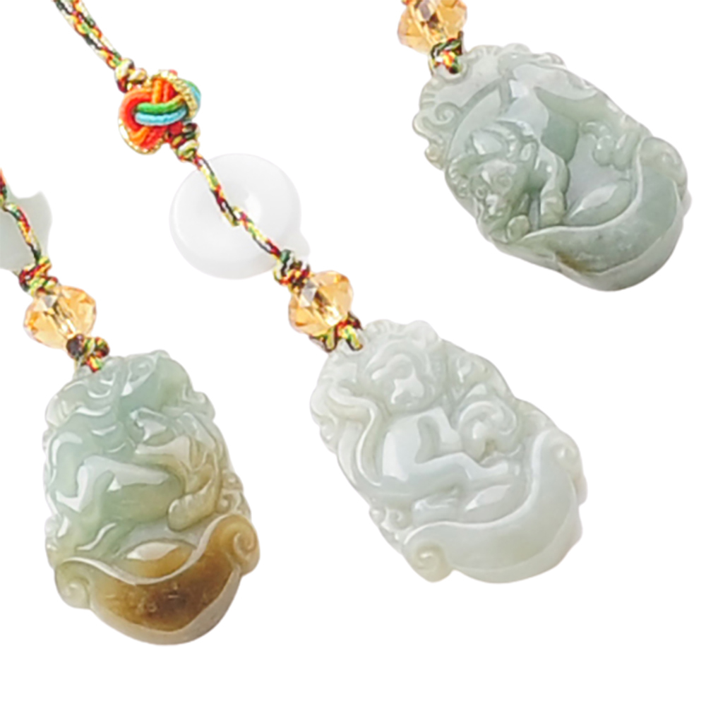 馬到成功(緬甸玉)五色線掛飾【十方】136907