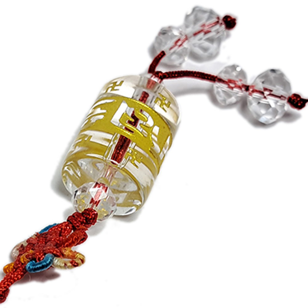 六字真言(水晶)轉經輪吊飾【十方】139131