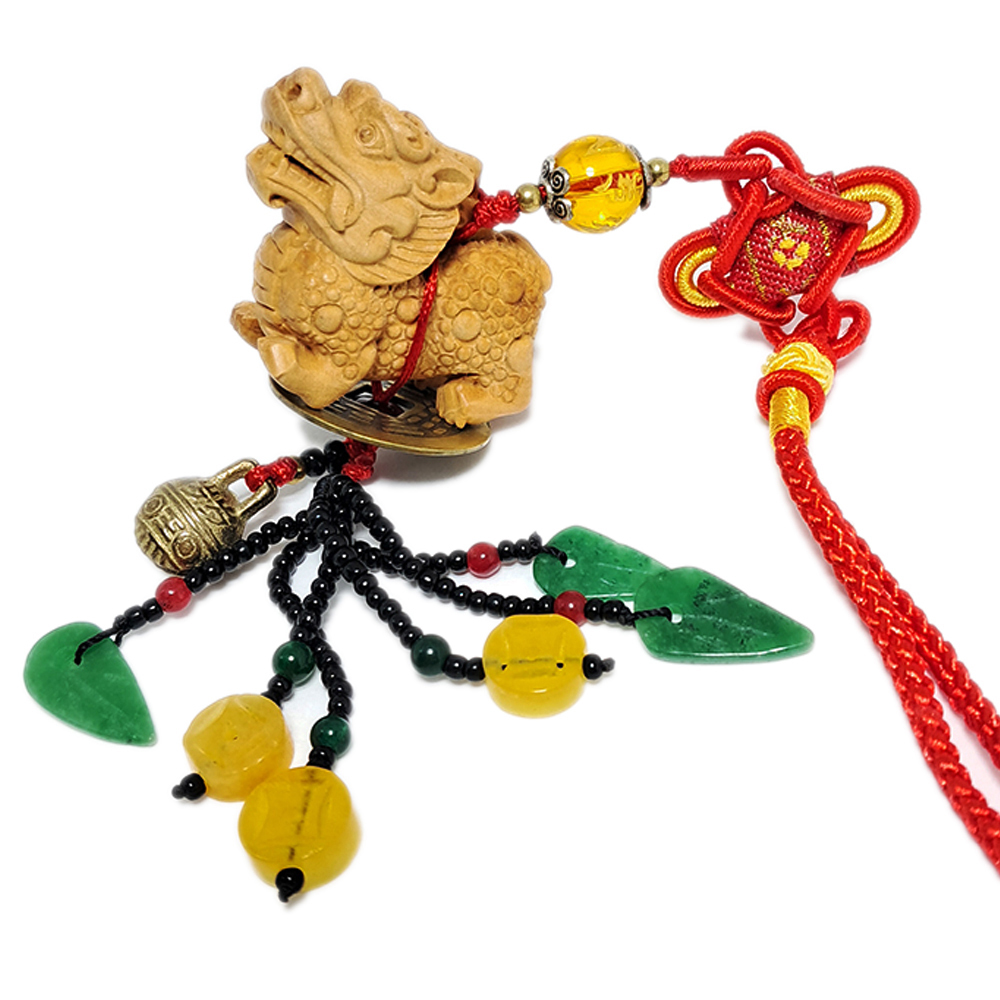 招財豼貅(黃楊木)掛飾【十方】139193