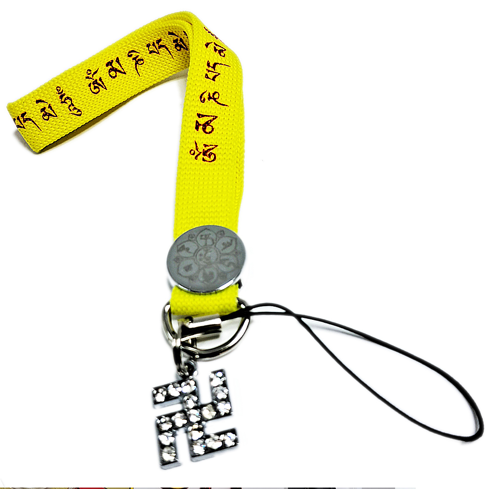 卍鑲鑽+咒語布繩手機掛飾【十方】139920