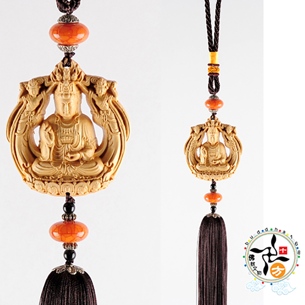 觀音飛天女黃楊木掛飾【十方】139726