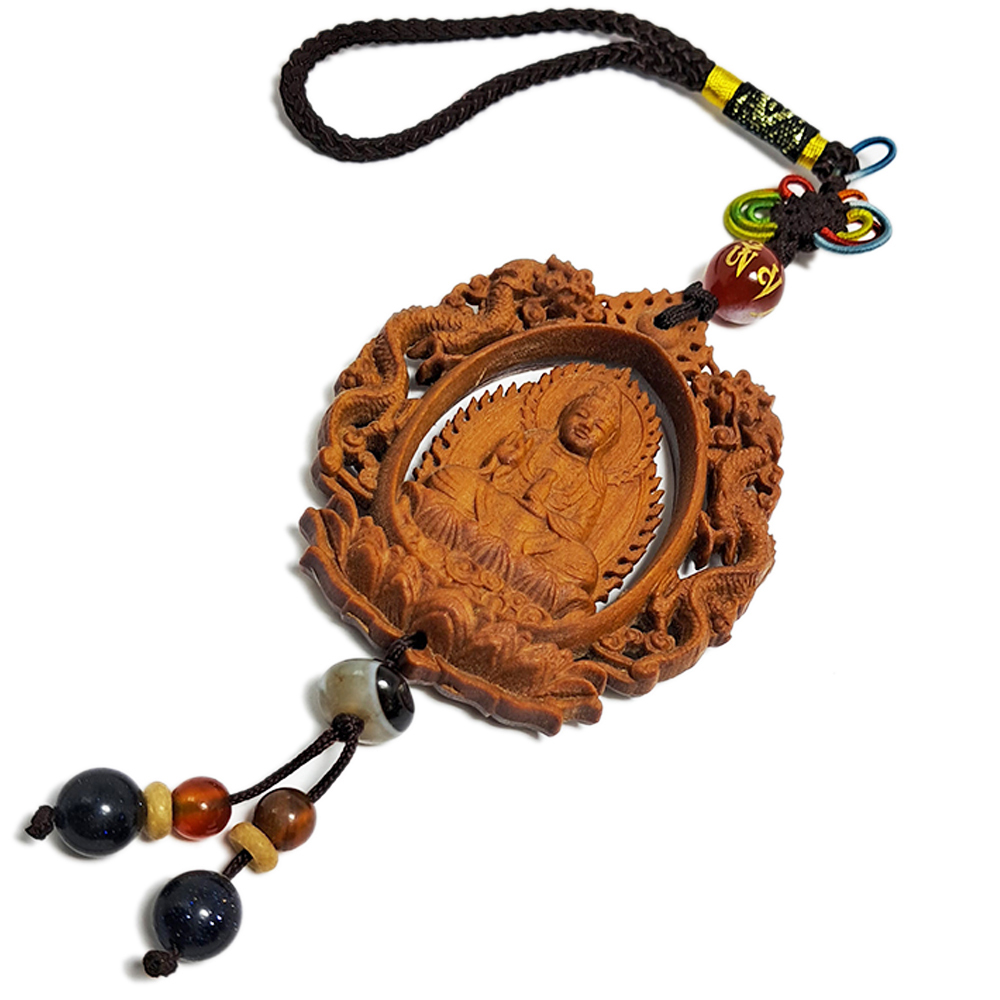 彌陀佛&觀音{檀香}雙龍掛飾【十方】140394