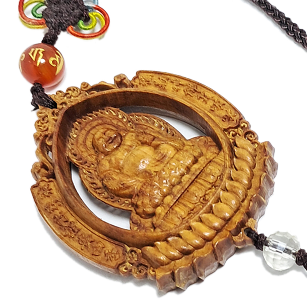 彌勒佛&普賢菩薩{檀香}掛飾【十方】140377