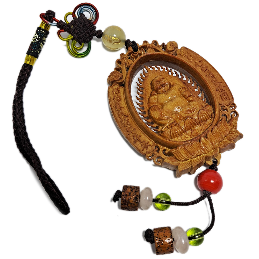 彌勒佛&觀音菩薩 {檀香}掛飾【十方】140433