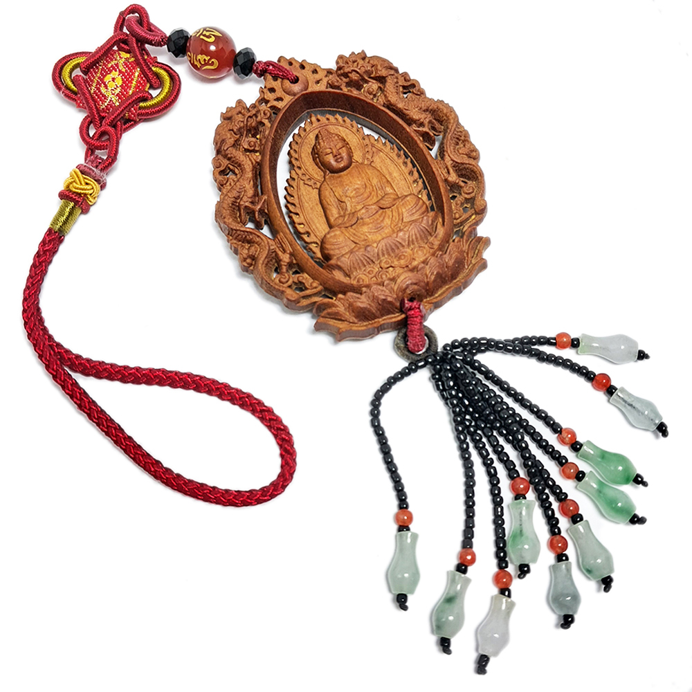 阿彌陀佛&觀音{檀香}雙龍掛飾【十方】140375