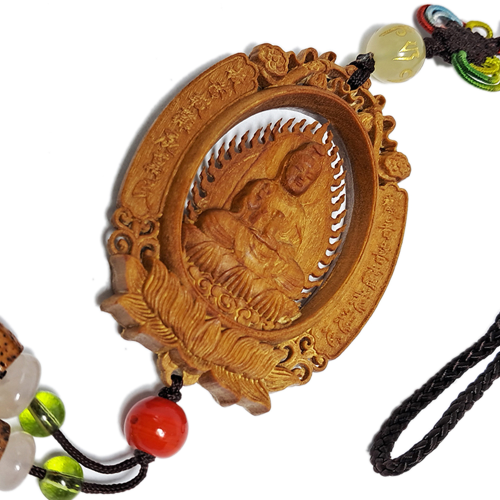 彌勒佛&觀音菩薩 {檀香}掛飾【十方】140433