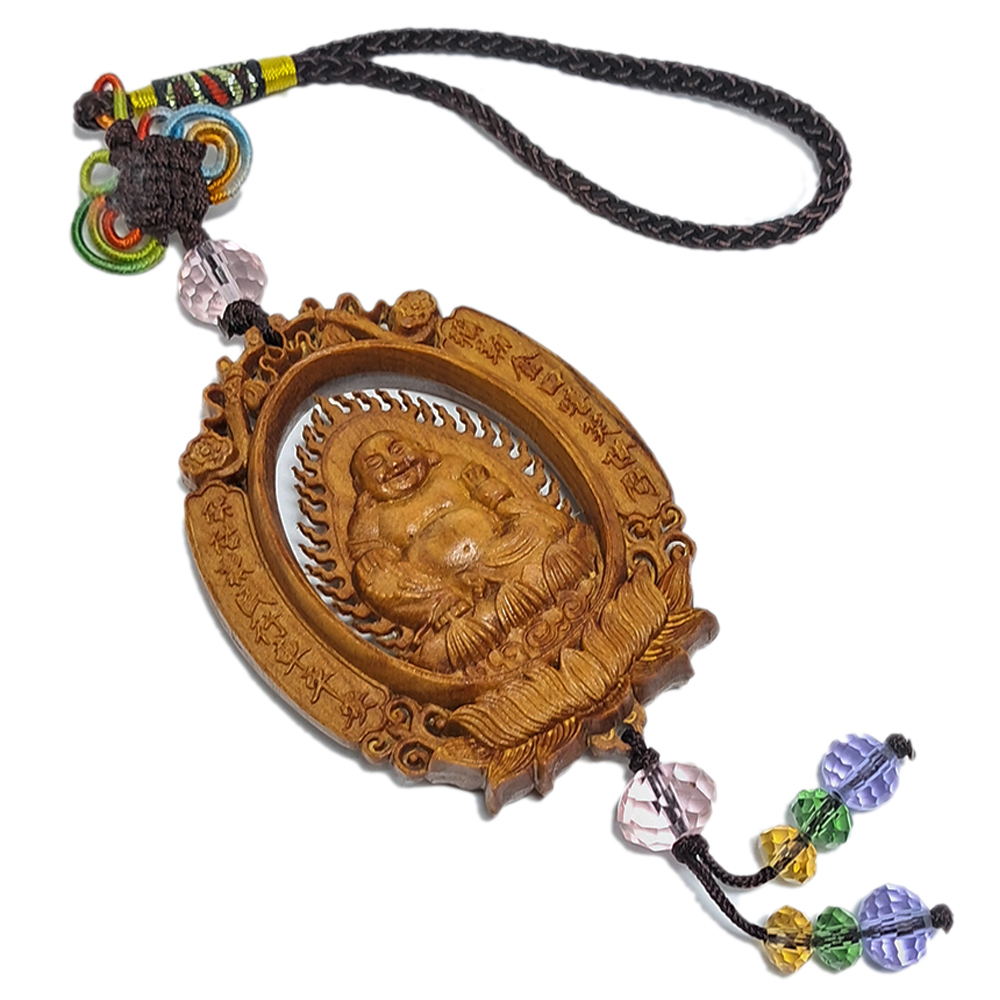 彌勒佛&觀音{檀香}掛飾【十方】140418