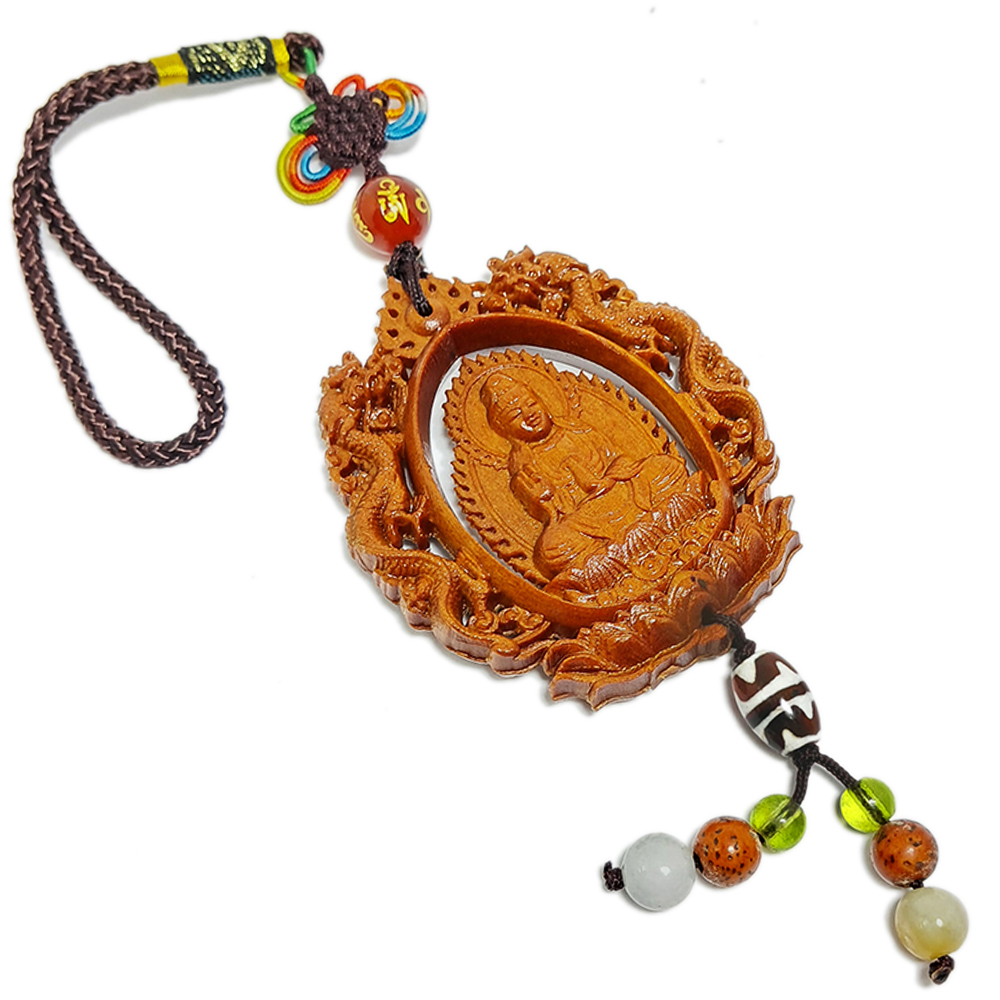 彌陀佛&觀音{檀香}雙龍掛飾【十方】140416