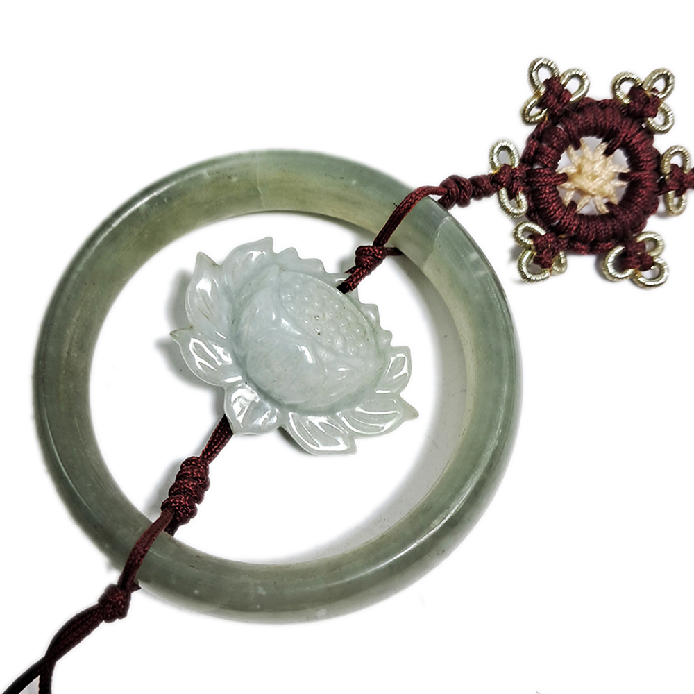 玉蓮花玉環平安掛飾【十方】140497