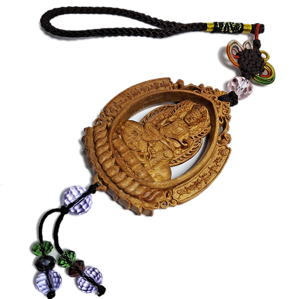 佛陀&普賢菩薩{檀香}掛飾【十方】140434