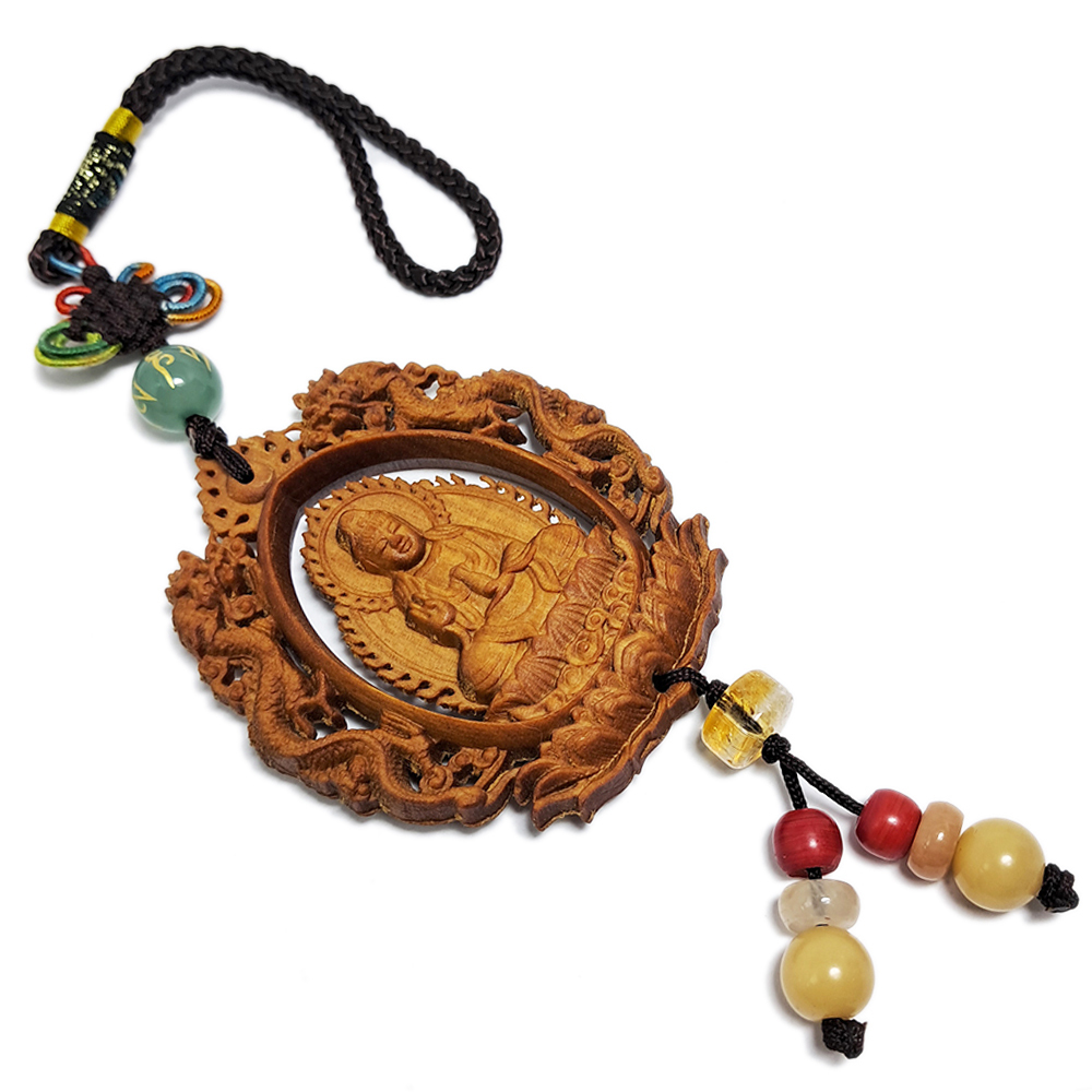 彌陀佛&觀音{檀香}雙龍掛飾【十方】140752