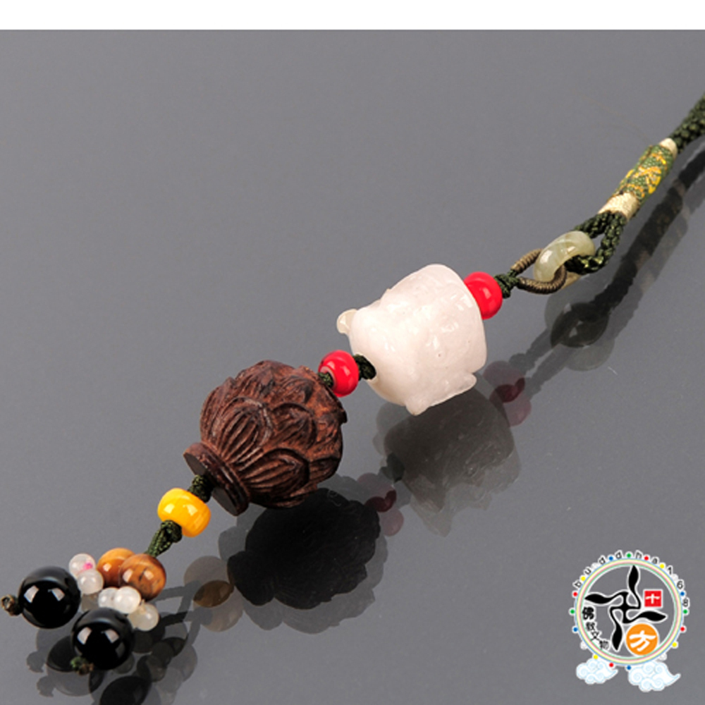 白玉羅漢+蓮花吉祥掛飾【十方】141058