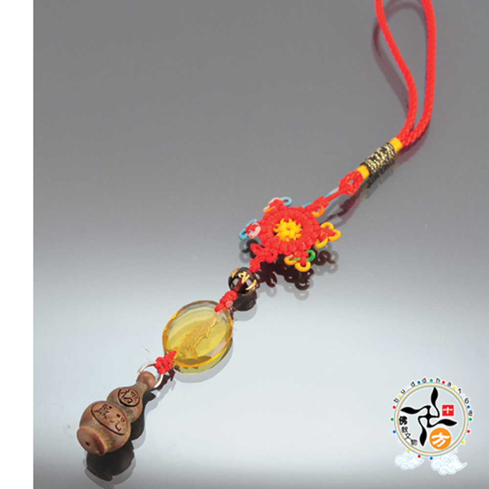 觀音{黃晶}+葫蘆楞嚴咒掛飾【十方】142123