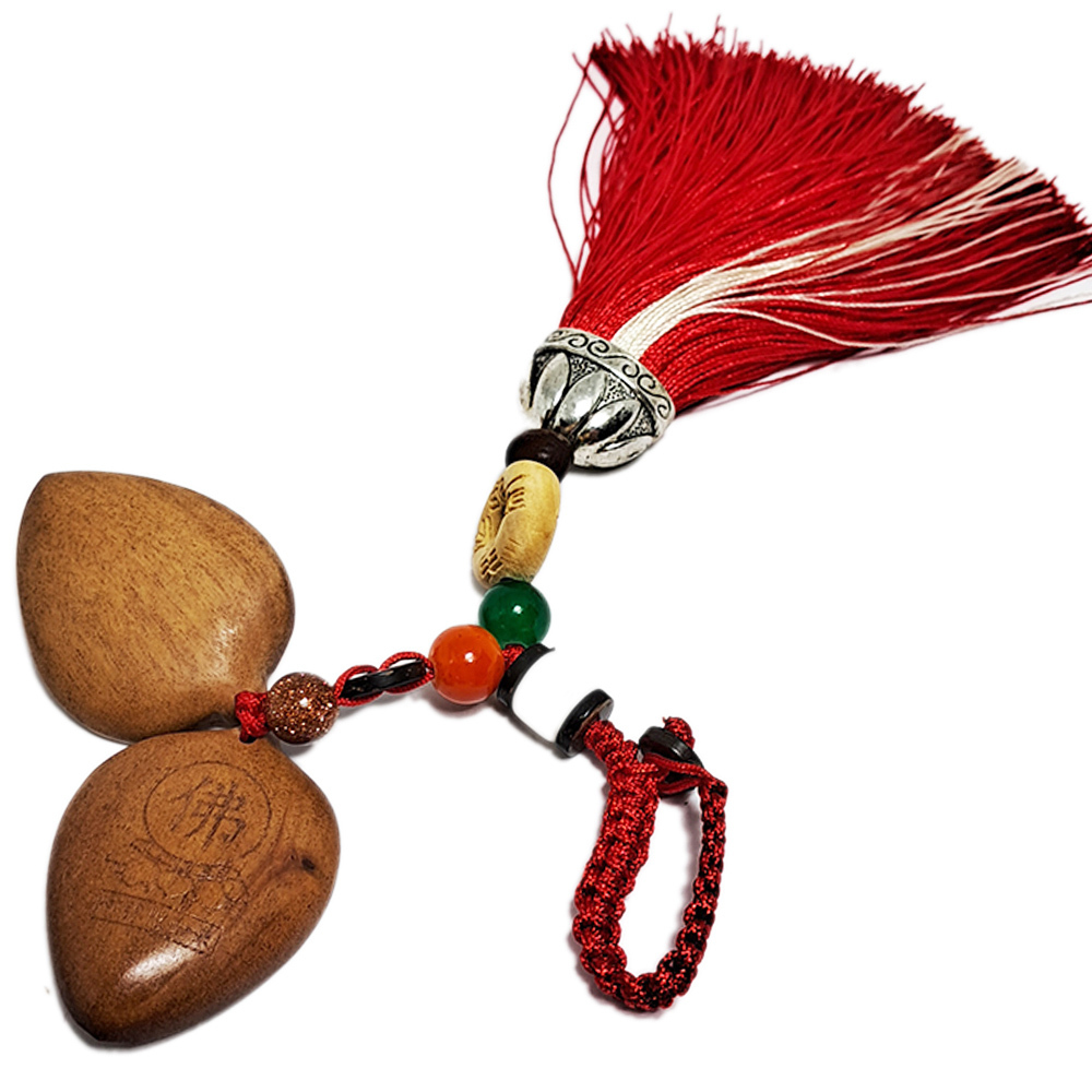 大勢至菩薩檀木肖馬守護神掛飾15cm【十方】144653