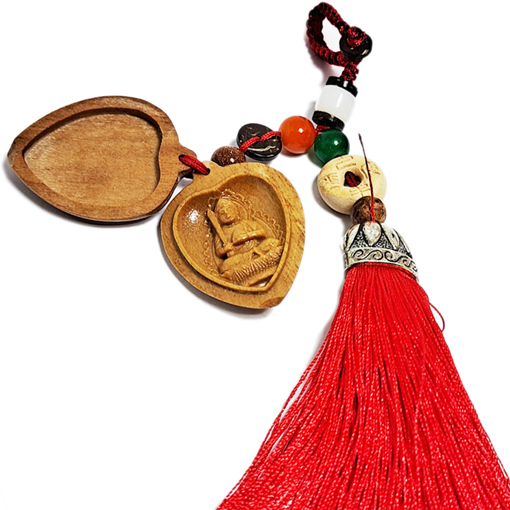 虛空藏如來(檀木)肖牛虎守護神掛飾15公分【十方】144652