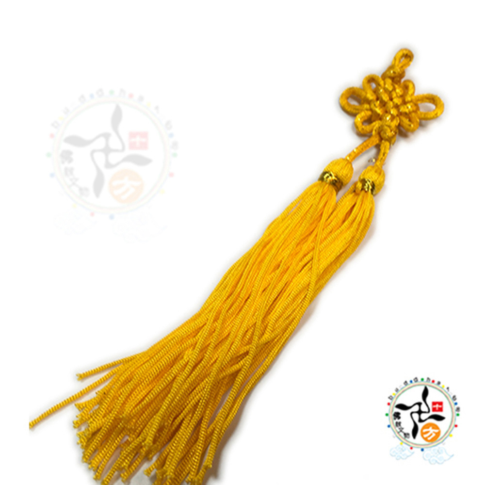 中國結花頭 流蘇 黃色 16 公分【十方】145946