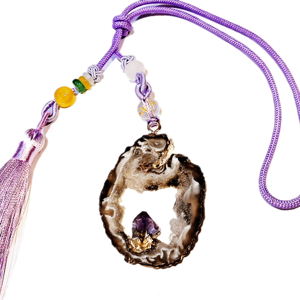 瑪瑙水晶+紫晶掛飾【十方】148532