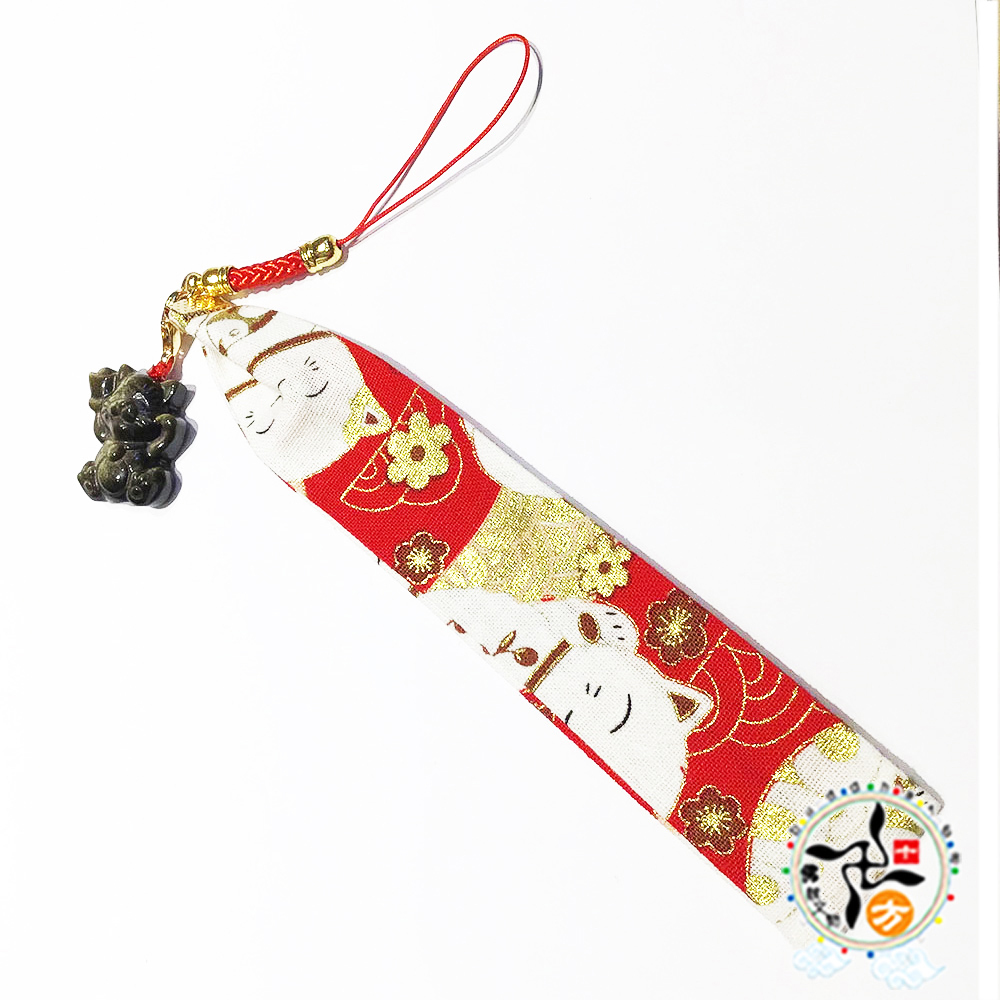 招財貓 金曜石御守掛飾【十方】148608