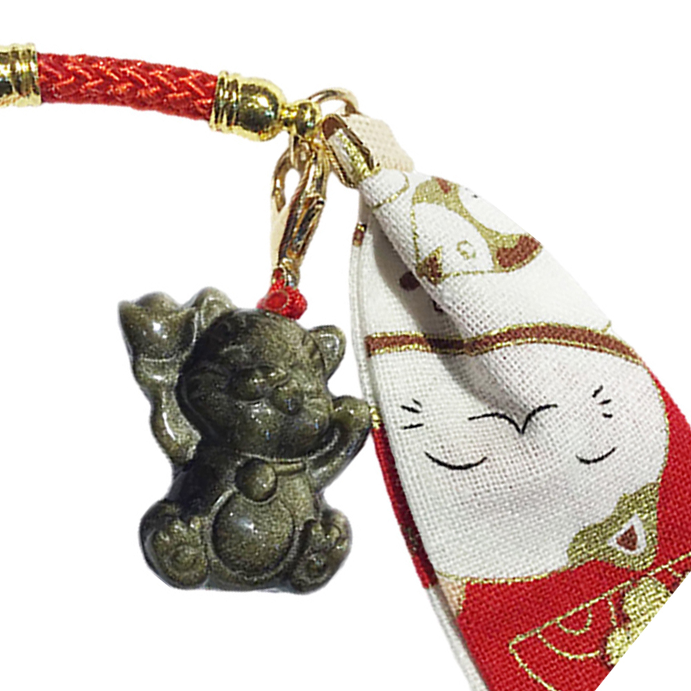 招財貓 金曜石御守掛飾【十方】148608
