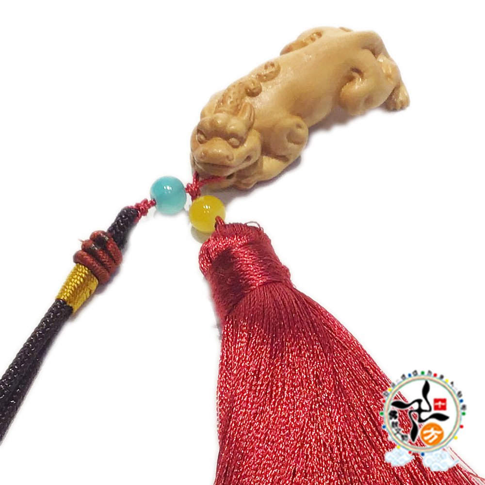 咬錢貔貅 黃楊木招財掛飾【十方】148815
