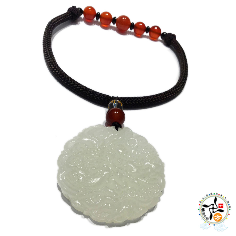 龍鳳白玉+開運紅玉髓掛飾【十方】149728