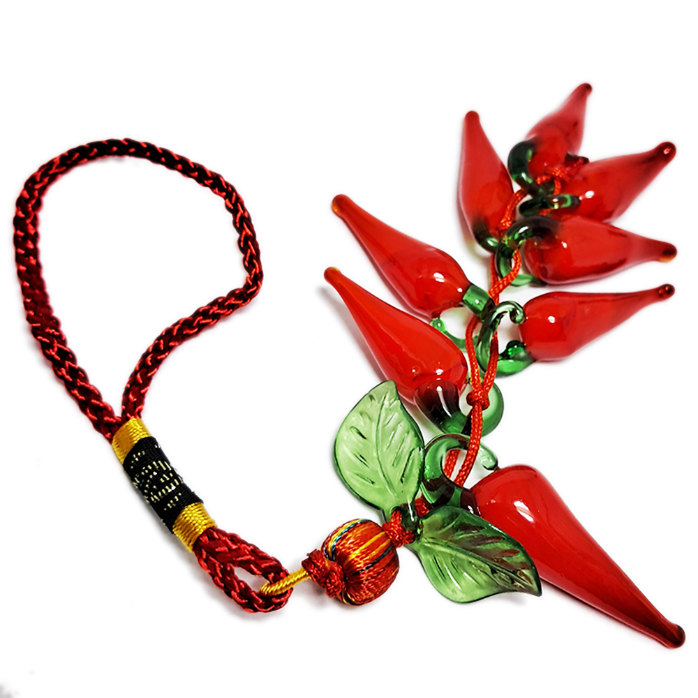一路長紅紅椒琉璃掛飾【十方】149232