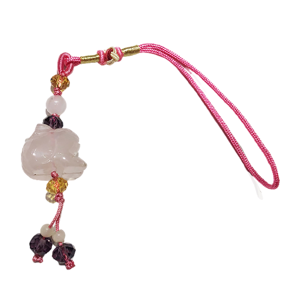 小兔子{粉晶}掛飾【十方】150231