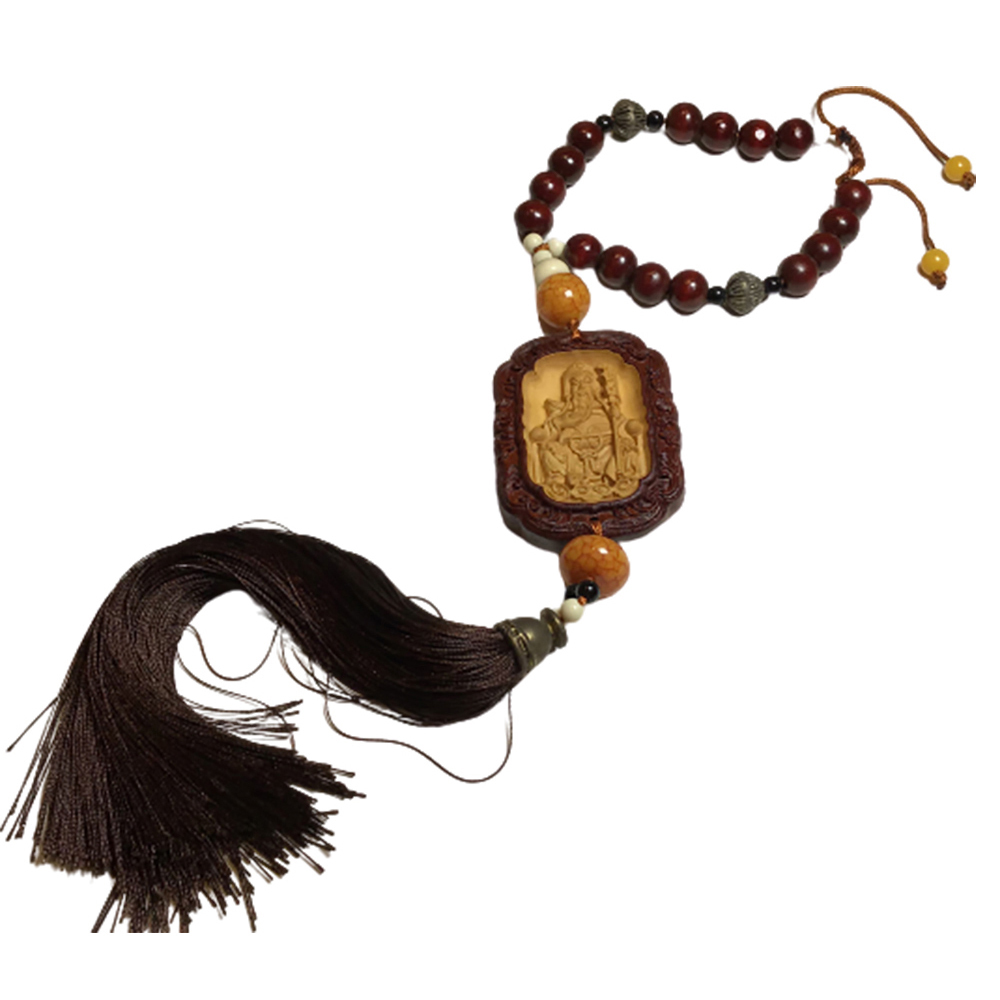 關聖帝君{佛龕/黃楊木}出入平安掛【十方】150110