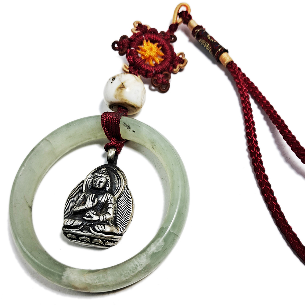 釋佛{銀}&玉環 法寶掛飾【十方】150756