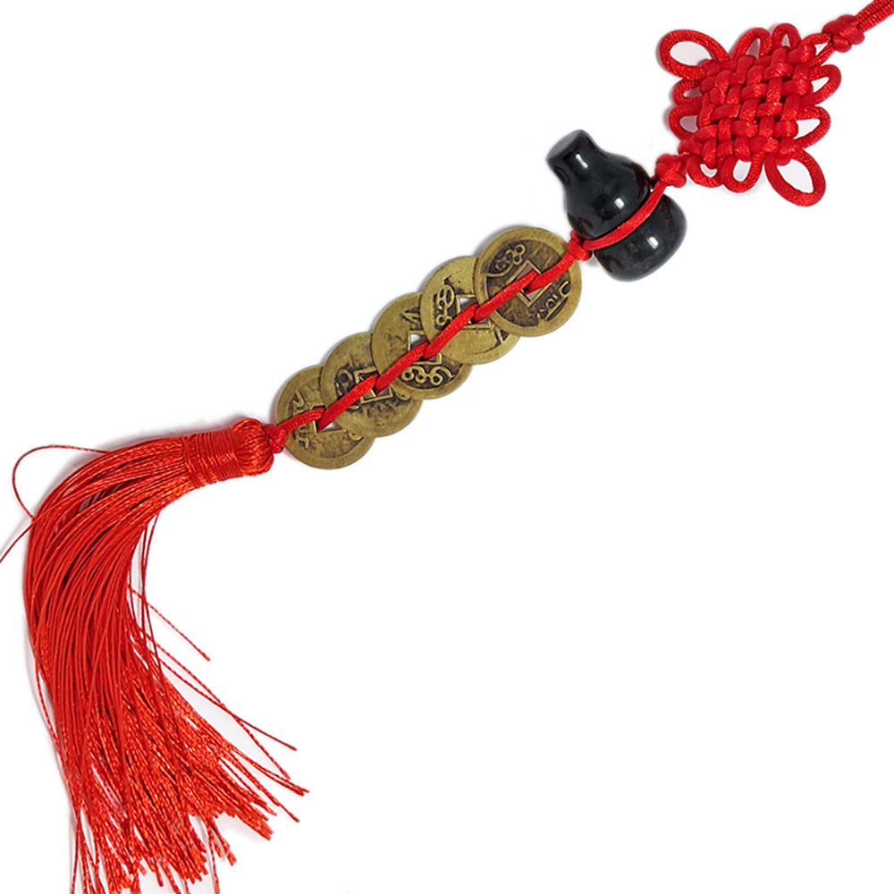 葫蘆{黑曜}+五帝錢掛飾【十方】151071