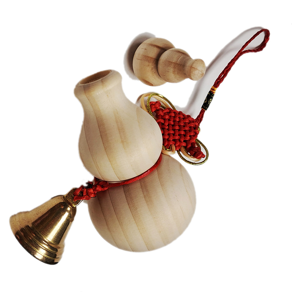 招財葫蘆寶瓶{木雕}&銅鈴掛飾【十方】151757