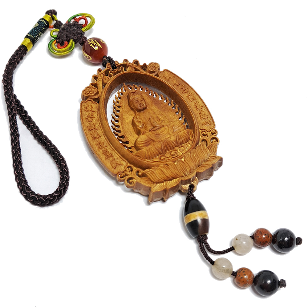 彌勒佛&觀音菩薩{檀香}掛飾【十方】151981